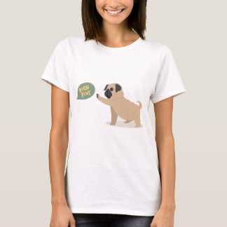 T-shirt Carlin mignon de bébé faisant la haute cinq