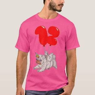T-shirt Carlin mignon Unicorn12e anniversaireJeu de ballon