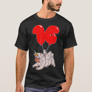 T-shirt Carlin mignon Unicorn16e anniversaireJeu de ballon