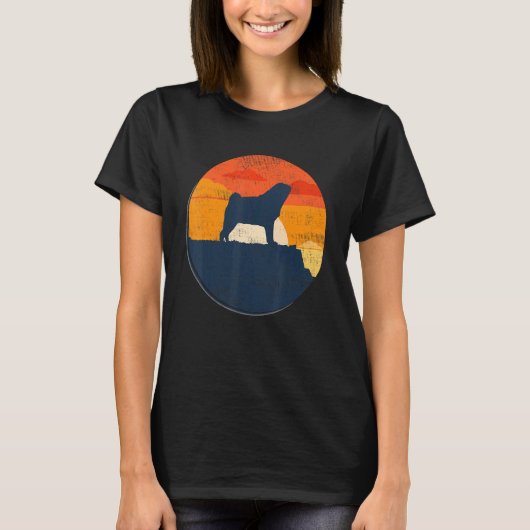 T-shirt Carlin Mops Carlin Chien race Retro 1 (Devant)