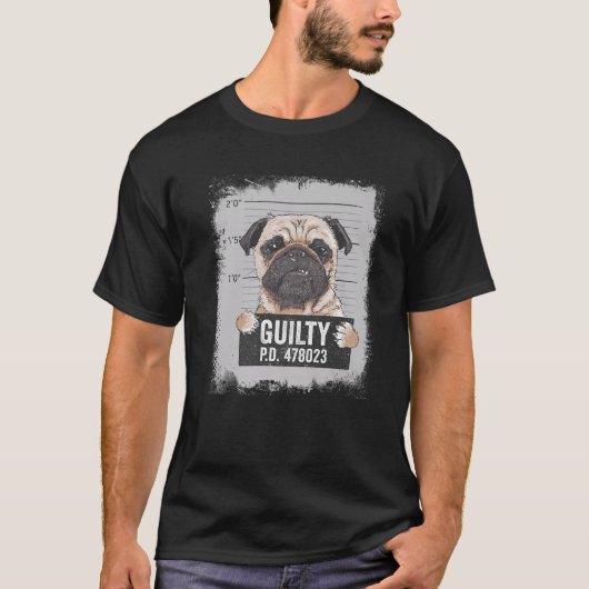 T-shirt Carlin Mug Tiré Mauvais Chien (Devant)