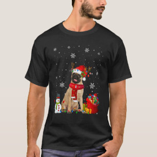 T-shirt Carlin Noël Arbre Lumières Chien Chien Chien Chien