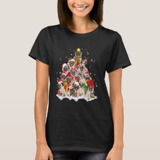 T-shirt Carlin Noël Arbre Lumières Père Noël Chien Xmas Ga