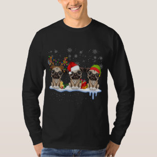 T-shirt Carlin Noël chapeau de Noël, Carlins amusants, Noë