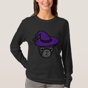 T-shirt Carlin noir avec Casquette sorcière violette et am