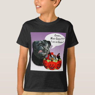 T-shirt Carlin (noir) Bonbons d'Halloween