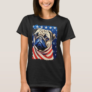 T-shirt Carlin Patriotique Chien