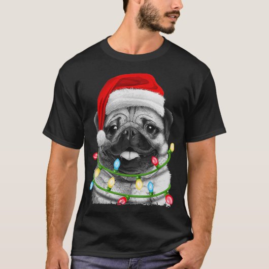 T-shirt Carlin Père Noël Jeu de Noël Lumières Noël Jeu de (Devant)