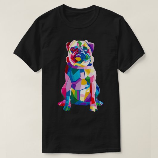 T-shirt Carlin Pop Art Style pour Chien Maman Papa Carlin  (Design devant)