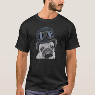 T-shirt Carlin portant un casque de moto vintage