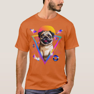 T-shirt Carlin Rétro Vintage Chien 80s Rad Pour Carlins Lo