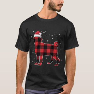 T-shirt Carlin rouge de Noël Santa Hat Pajama Chien cadeau