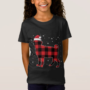 T-Shirt Carlin rouge de Noël Santa Hat Pajama Chien cadeau