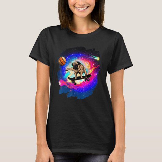 T-shirt Carlin Skateboard dans l'espace extra-atmosphériqu (Devant)