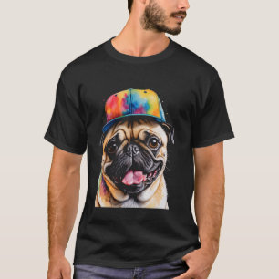 T-shirt Carlin Snapback Casquette chien coloré drôle anima