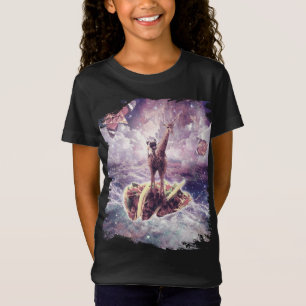 T-Shirt Carlin spatial équitation Giraffe Unicorne - Pizza
