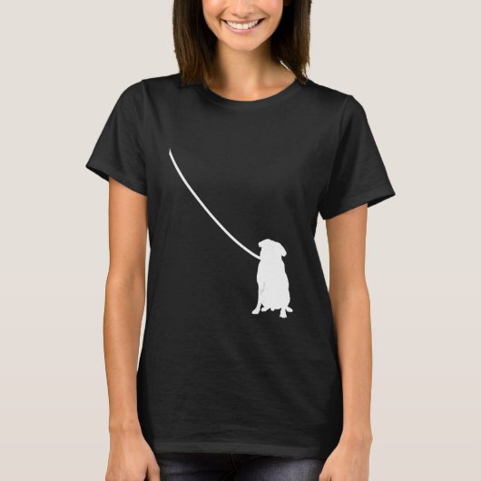 T-shirt Carlin sur un chien en laisse maman papa animal de (Devant)