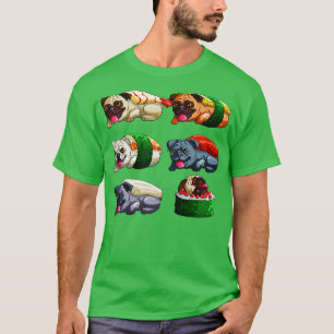 T-shirt Carlin Sushi Carlins amusants Sushi Otaku Kawaii