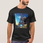T-shirt Carlin Tour Eiffel France Paris Hommes Femmes Fill (Devant)