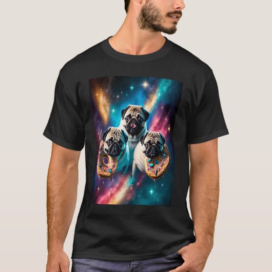 T-shirt Carlins Dans L'Espace Avec Des Donuts Mignons Carl (Devant)