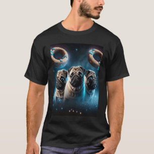 T-shirt Carlins Dans L'Espace Avec Des Donuts Mignons Carl