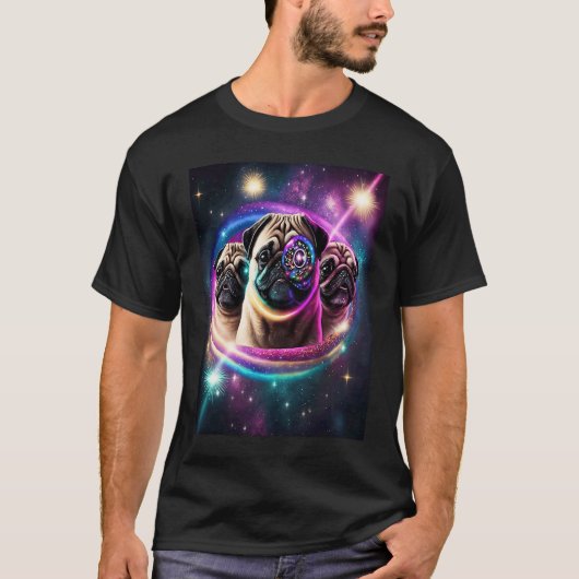 T-shirt Carlins Dans L'Espace Avec Des Donuts Mignons Carl (Devant)