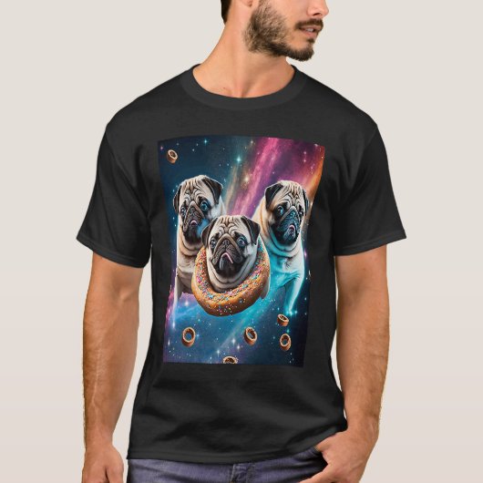 T-shirt Carlins Dans L'Espace Avec Des Donuts Mignons Carl (Devant)