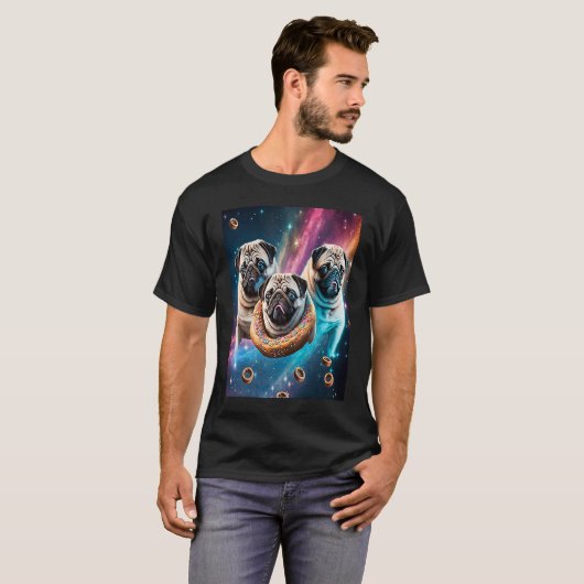 T-shirt Carlins Dans L'Espace Avec Des Donuts Mignons Carl (Devant entier)