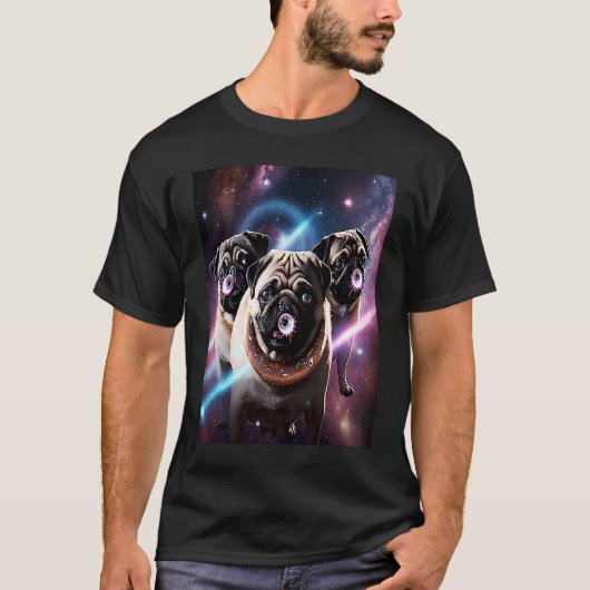 T-shirt Carlins Dans L'Espace Avec Des Donuts Mignons Carl (Devant)