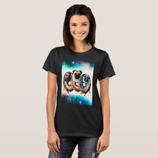 T-shirt Carlins Dans L'Espace Avec Des Donuts Mignons Carl (Devant entier)