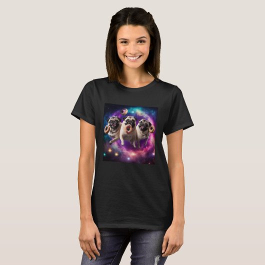 T-shirt Carlins Dans L'Espace Avec Des Donuts Mignons Carl (Devant entier)
