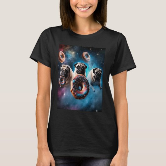 T-shirt Carlins Dans L'Espace Avec Des Donuts Mignons Carl (Devant)