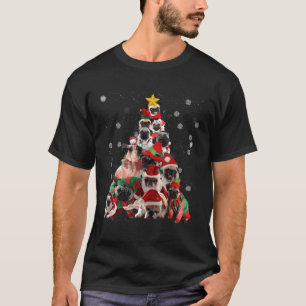 T-shirt Carlins Noël Arbre Lumières Drôle Chien Xmas Cadea