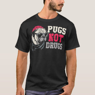 T-shirt Carlins pas drogues Cool rétro Carlin Drôle chien