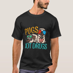 T-shirt Carlins pas drogues Mops Chiens Grudge Carlin anim