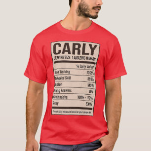 T-shirt Carly Nutrition Facts Nom Nicks Alias Title Fr
