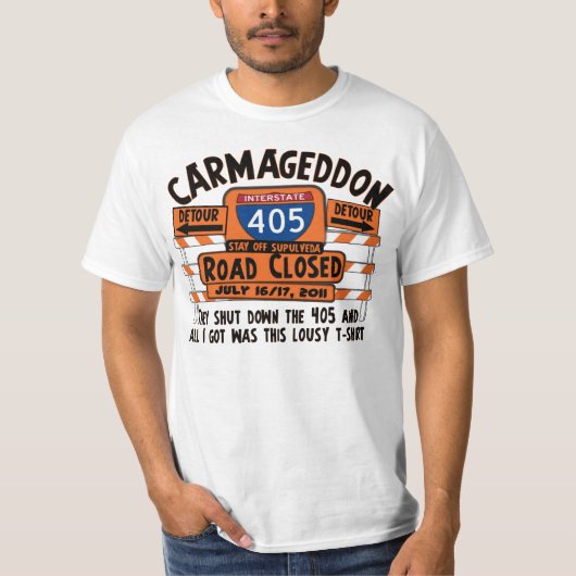 T-shirt Carmageddon - 405 - route fermée (Devant)