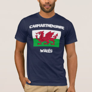 T-shirt Carmarthenshire, Pays de Galles avec drapeau gallo
