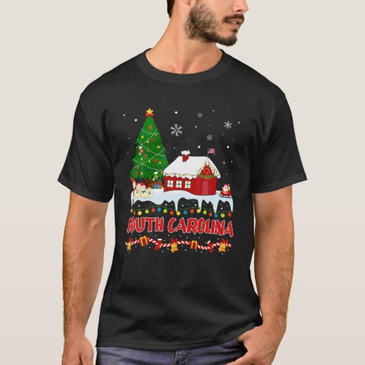 T-shirt Carolina Sud sapin de Noël Lumière Pyjama Etat O (Devant)