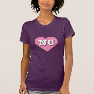 T-shirt Caroline du Nord Coeur rose - J'aime NC