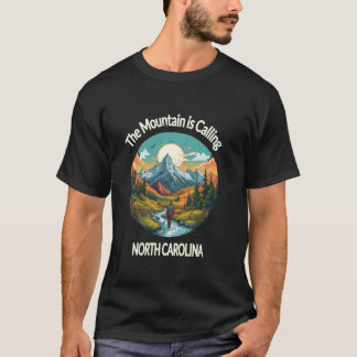 T-shirt Caroline du Nord La Montagne Appelle Rétro Vintage
