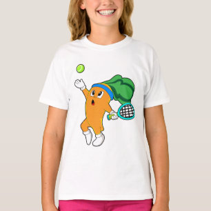 T-shirt Carotte au tennis avec raquette de tennis