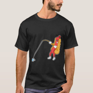 T-shirt Carotte dans un bateau à la pêche avec une canne à