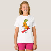 T-shirt Carotte en ski avec ski (Devant entier)