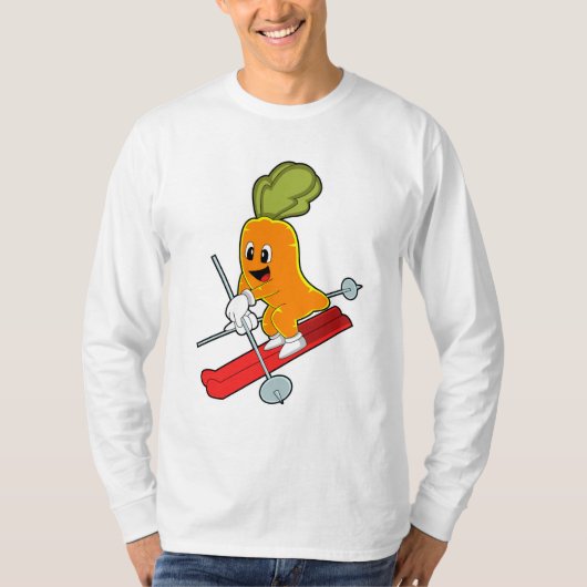 T-shirt Carotte en ski avec ski (Devant)