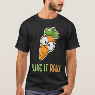 T-shirt Carotte Légume Je L'aime Crue Mode De Vie Végétali