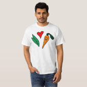 T-shirt Carottes d'amour de pois, conception verte et (Devant entier)
