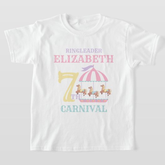 T-shirt Carousel Cirque Carnaval Anniversaire Chemise Past (Poser)