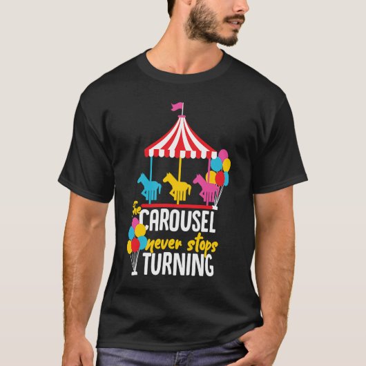 T-shirt Carousel Horse Merry Go Round Design pour les fill (Devant)