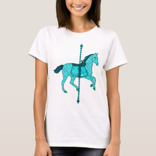 T-shirt Carousel Horse - Turquoise et Aqua
